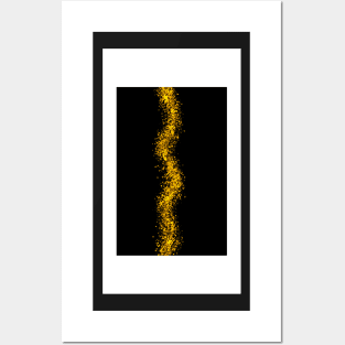 Gold glitter against dark background | Sparkling Gold Line Posters and Art